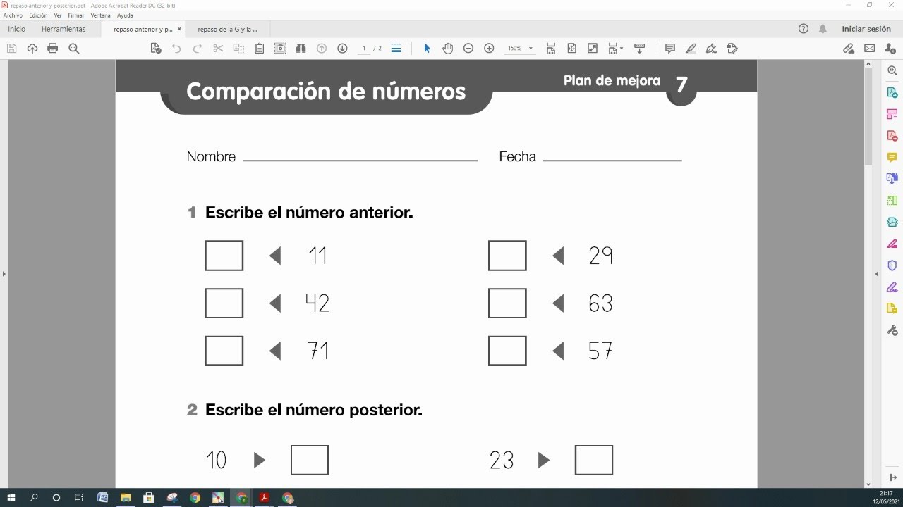 Repaso anterior y posterior, mayor y menor