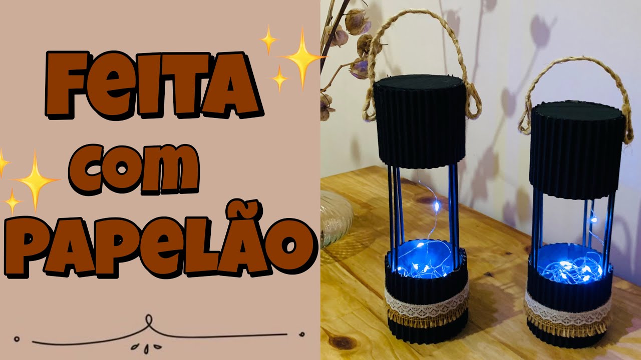 LUMINÁRIA FEITA COM PAPELÃO FÁCIL DE FAZER | ARTESANATO E RECICLAGEM 