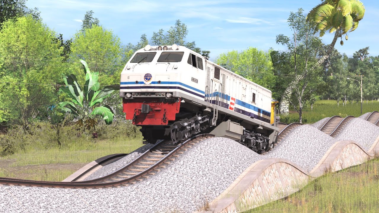 Kereta Pendek VS Rel Bergelombang dan Oleng Sekaligus
