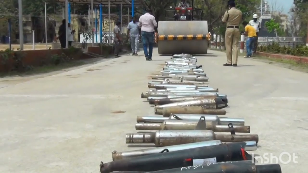 ROAD ROLLER VS BIKE SILENCER| ODD satisfying video| road roller crush