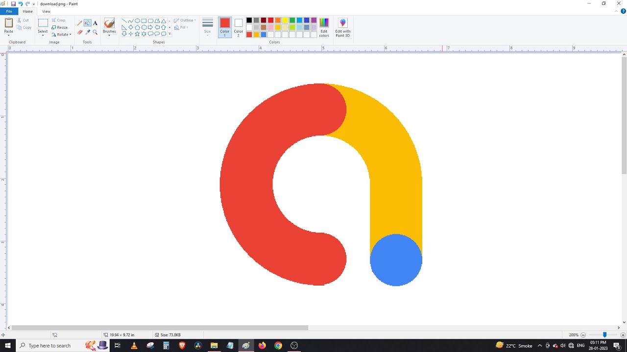 How to draw GOOGLE ADMOB logo using MS Paint