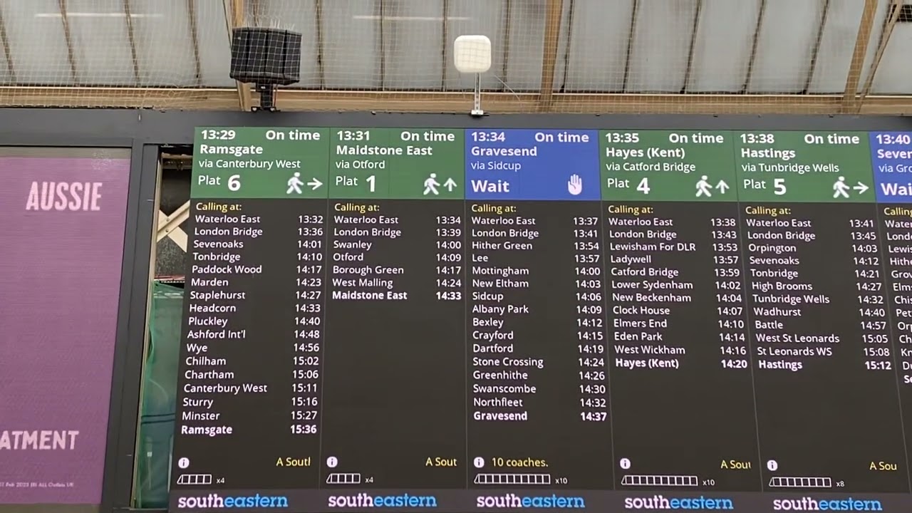 Anne Announces the 13:29 SE service to Ramsgate - P6, 13:31 SE to Maidstone East - P1