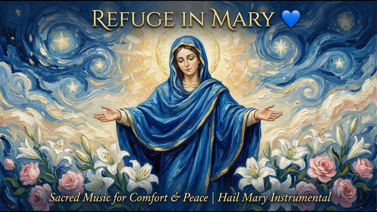 Refuge in Mary 💙 Sacred Music for Comfort & Peace | Hail Mary Instrumental