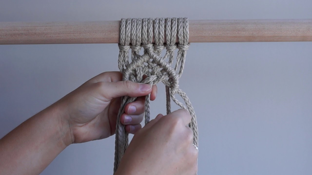 DIY Macrame Tutorial - Diamond with Woven Centre