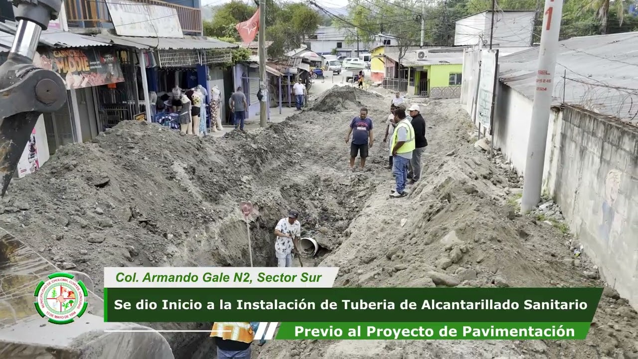 Inician los trabajos de instalación de tubería de alcantarillado sanitario en  Col. Armando Gale N2.