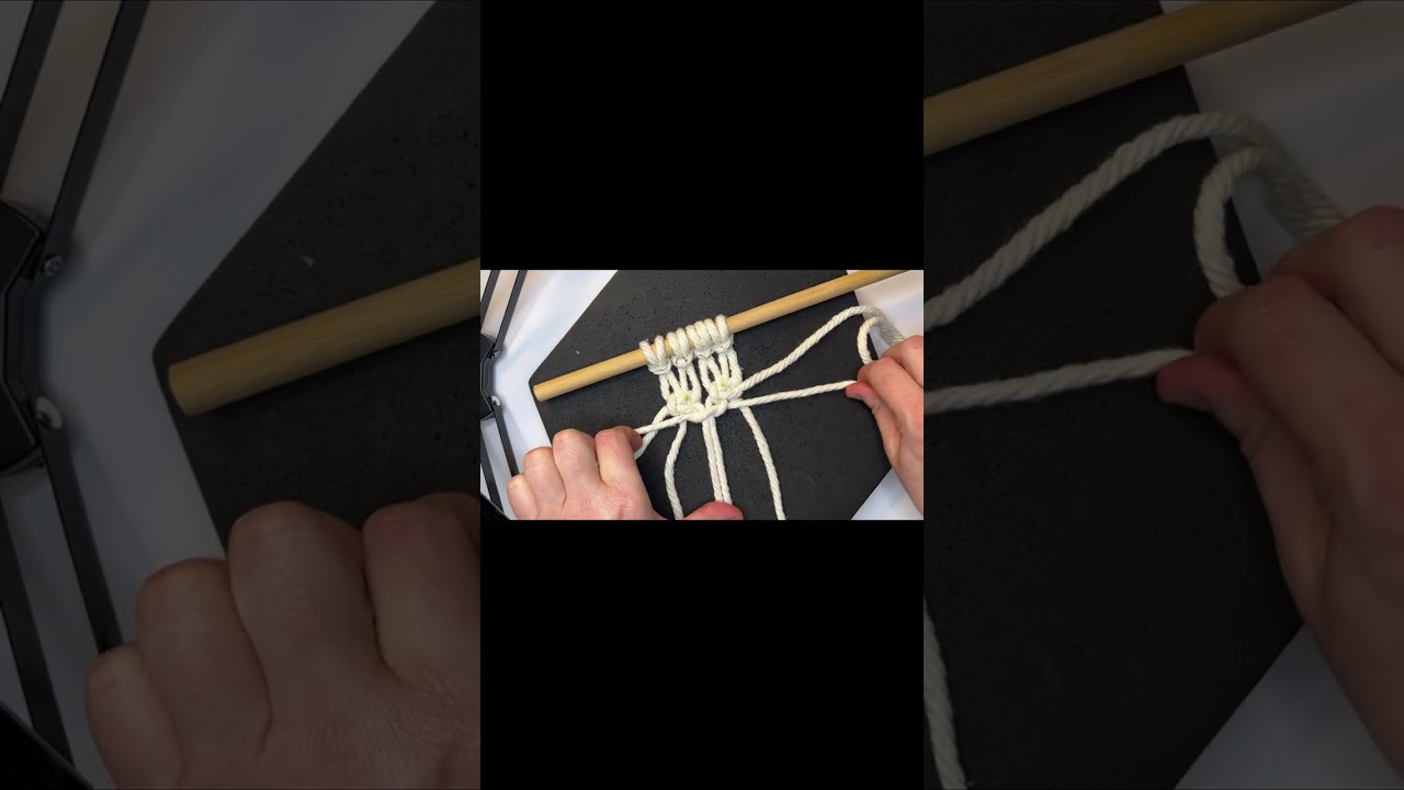 Lark’s head, square knot, and double half hitch knot instruction 