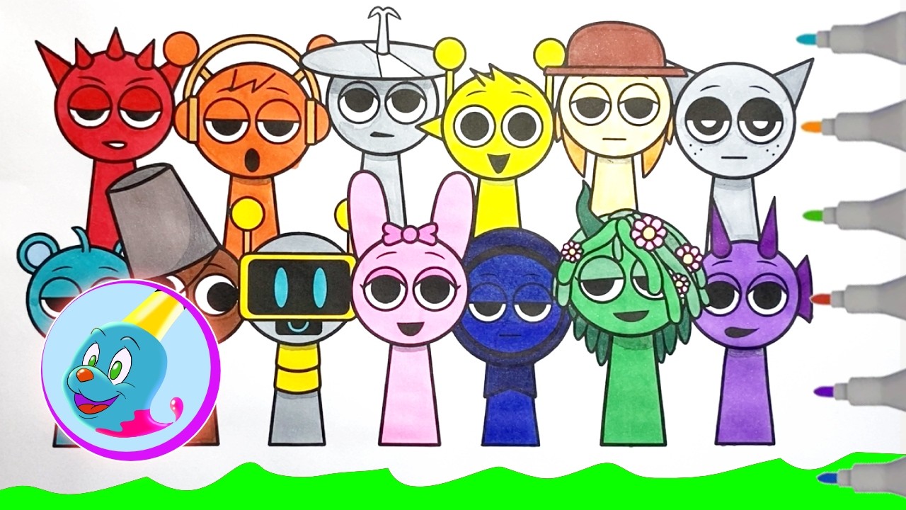 Pintando a los Sprunkis | Plumones | Arte Infantil