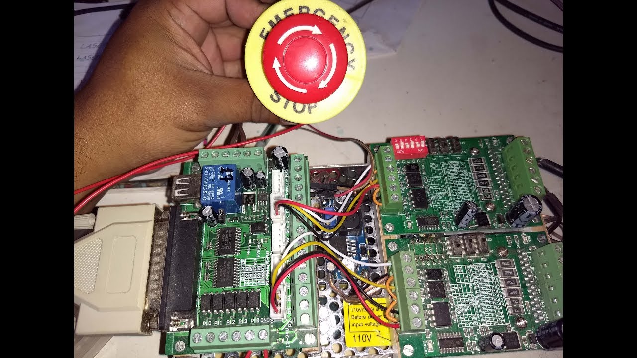 eStop / reset no mach3 com interface Chinesa