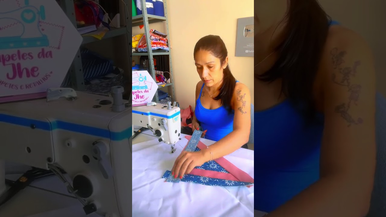 Tapete de retalho triângulo esse precisei desmanchar pra acertar