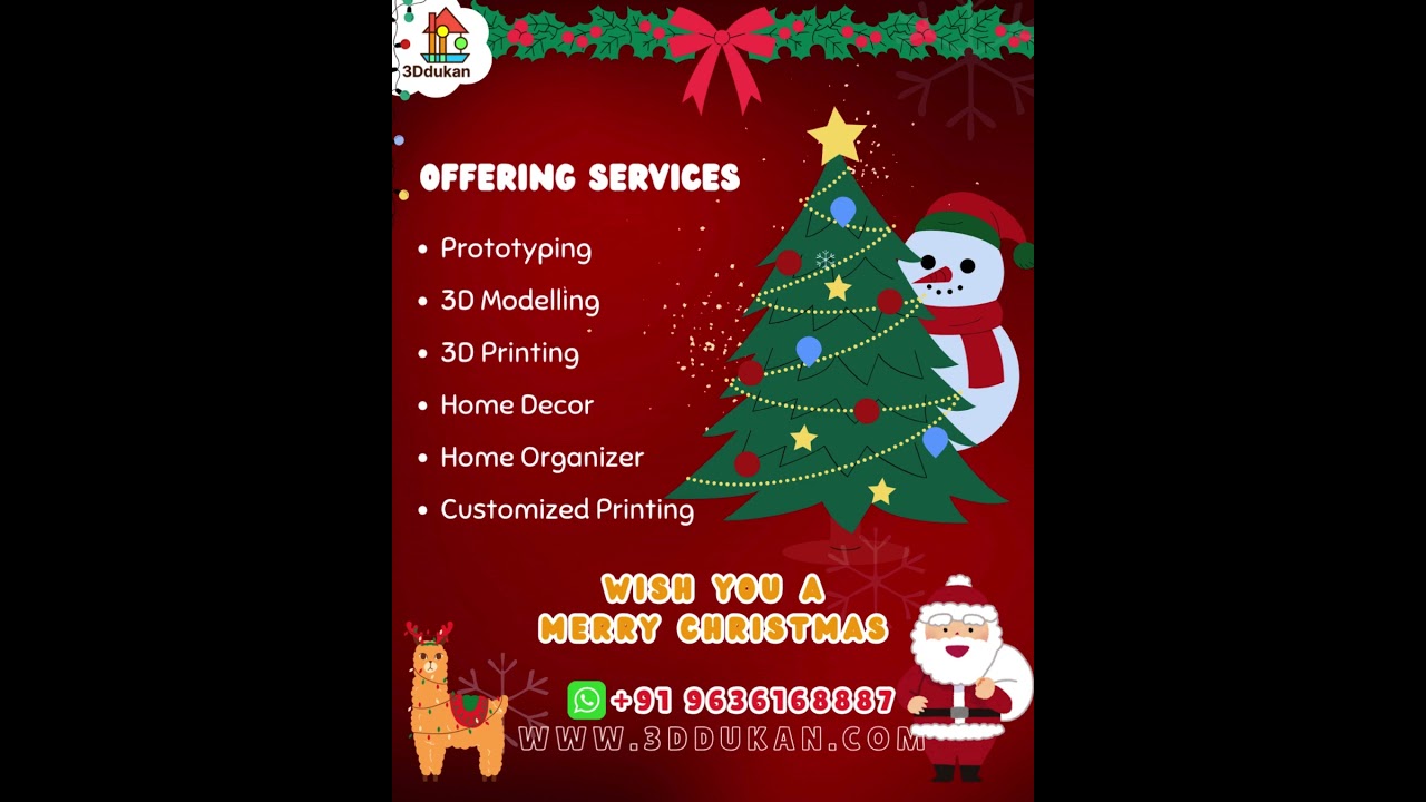 Merry Christmas from 3Ddukan #3dprinting #3DPrinting #HomeDecorIdeas #CustomizedGifts #3DDukan