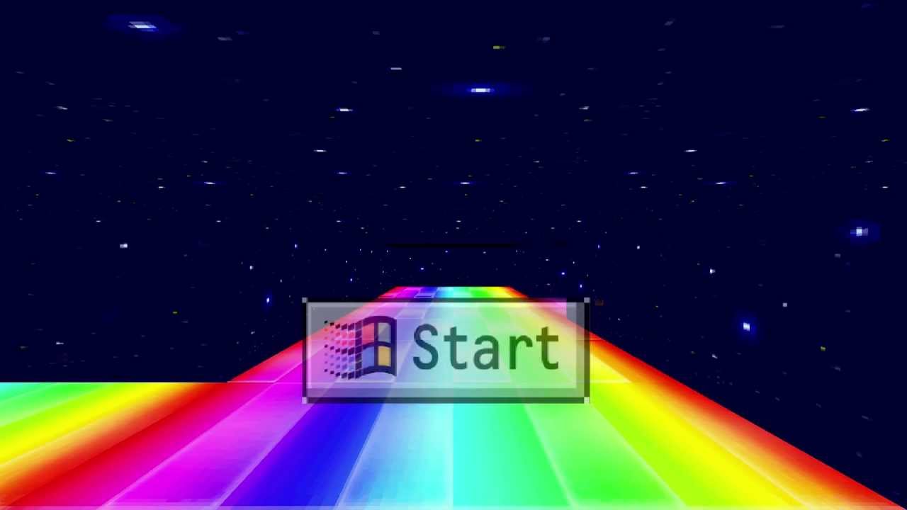 Windows 3D maze rainbow road style