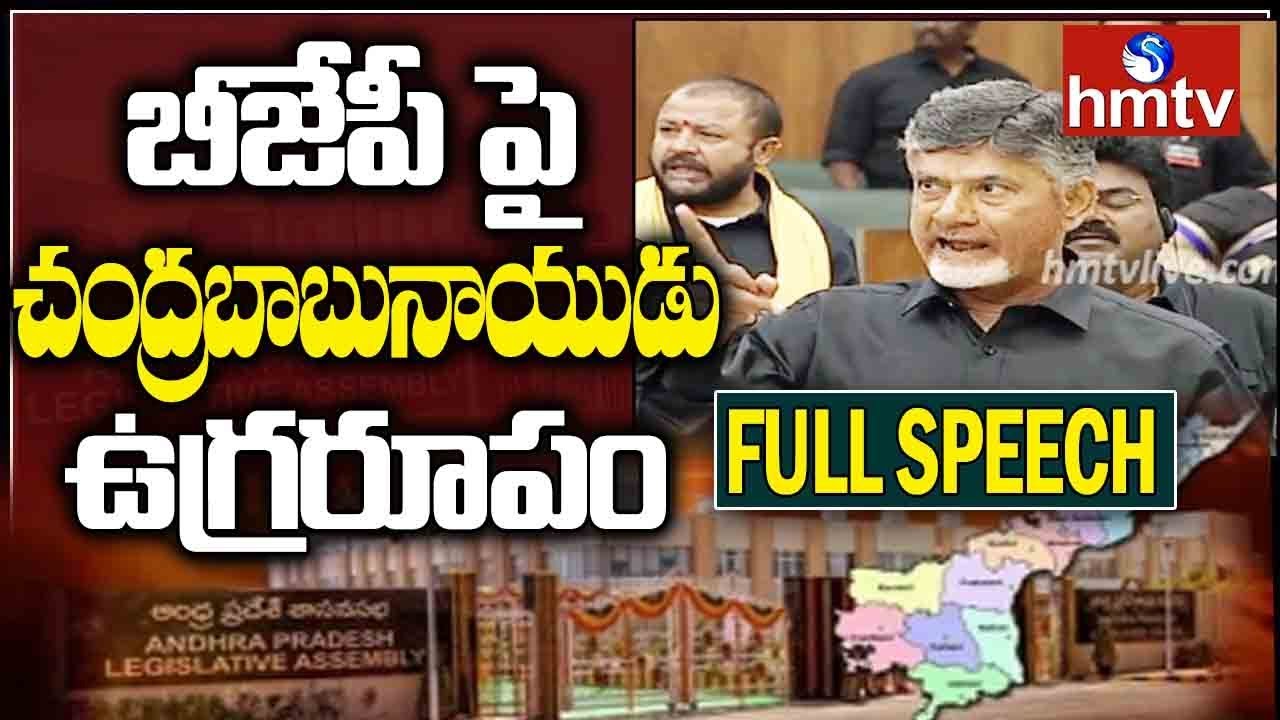 AP CM Chandrababu Naidu Aggressive Speech, Slams BJP | AP Assembly LIVE | hmtv