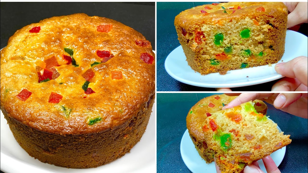 कड़ाई मैं बनाये बिना अंडे, बिना मक्खन का टूटी फ्रुइटी केक|No Egg NO Butter Tutti fruity cake in kadai