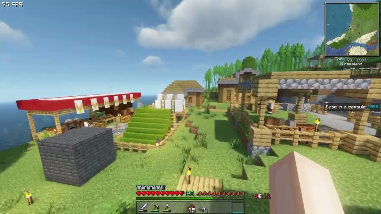 Minecraft Industrial Village #10 unser erstes richtiges Haus Pt.4 das Dach ist fertig