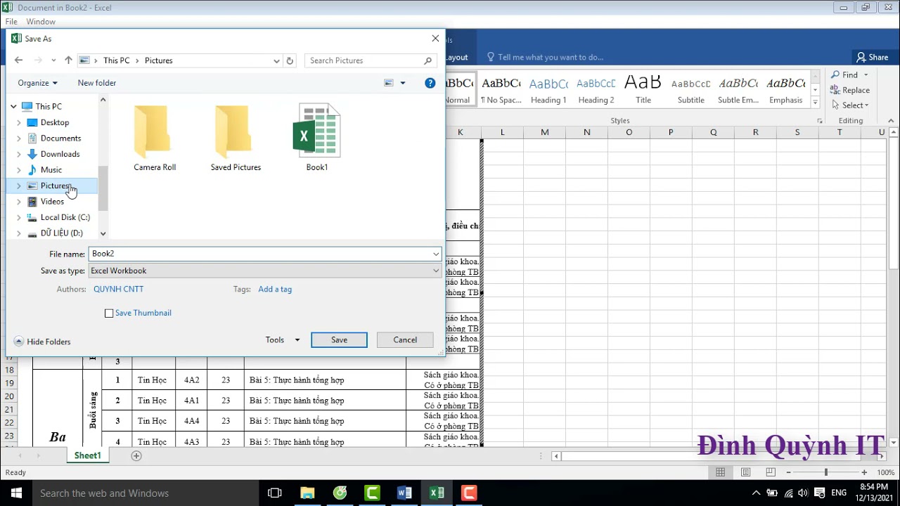 Cách Coppy, chuyển Word sang Excel giữ nguyên định dạng - Đình Quỳnh IT.