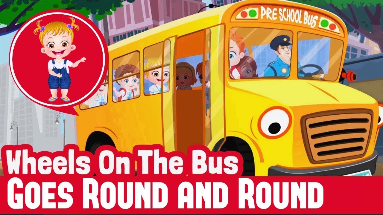 Wheels On The Bus Goes Round and Round Nursery Rhymes | Kids Kinder Garden Song