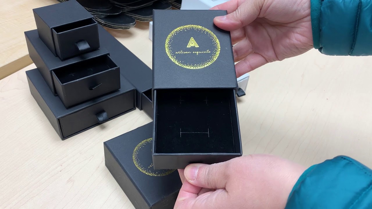 Black Matte Drawer Boxes 4 sizes for All Jewelry Packaging