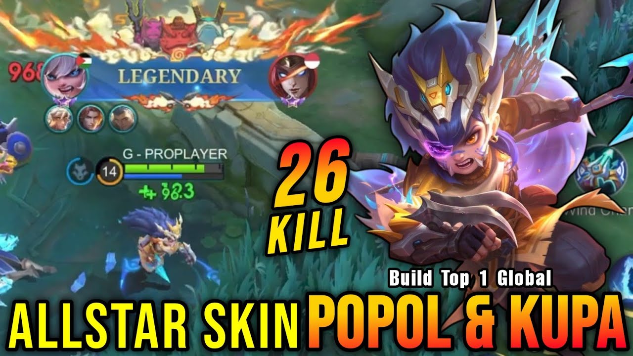 26 Kills!! Proto Hunter Popol and Kupa ALLSTAR Skin!! - Build Top 1 Global Popol and Kupa ~ MLBB