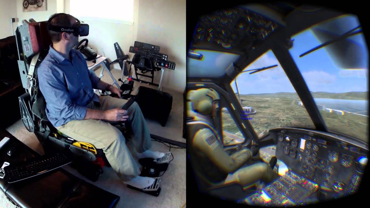 DCS Huey on the Oculus Rift DK2 / Max Flight Stick - Collective