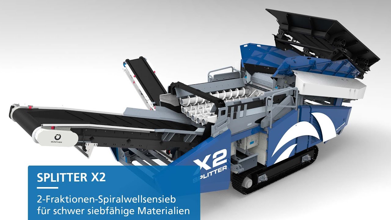 Kettenmobiles 2-Fraktionen-Spiralwellensieb für schwer siebfähige Materialien SPLITTER X2
