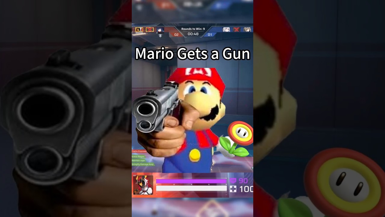When Mario Gets a Gun 🔫🍄🔥#strinova #strinovagameplay #mario