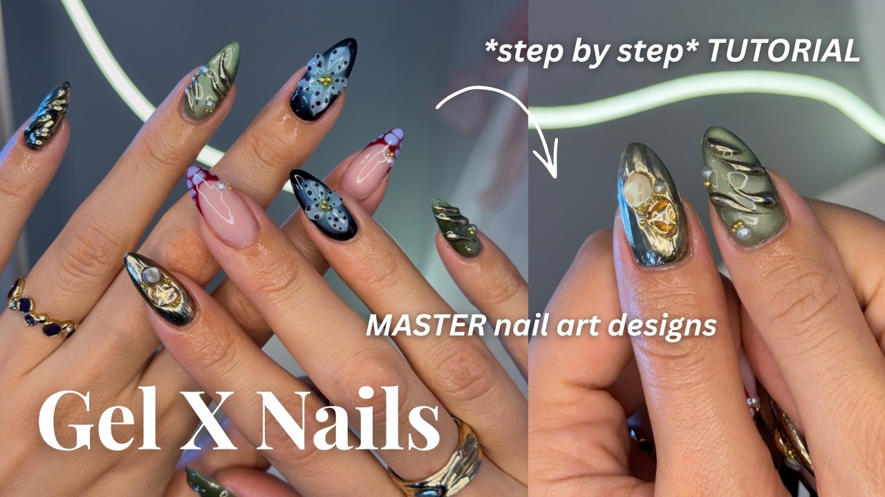 How to MASTER gel nail art designs 𐙚⋆.˚| Chrome isolation, Cateye gels, Tutorial for *beginners*