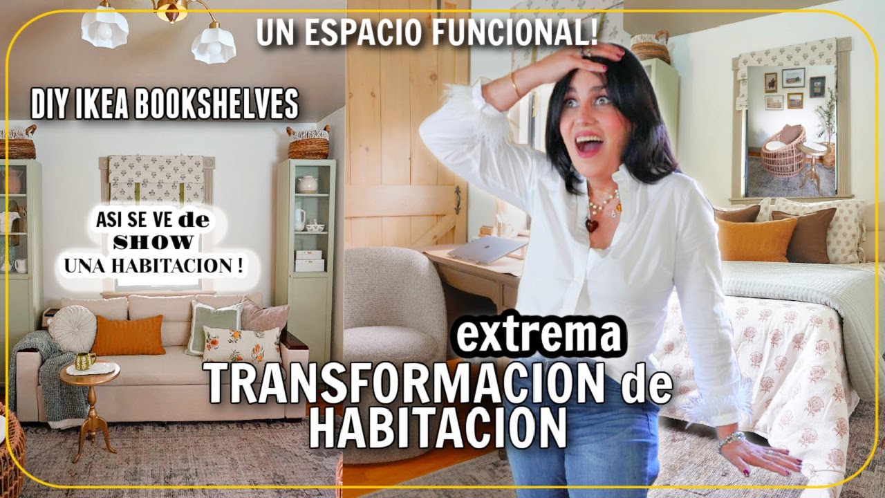 LA MÁS EXTREMA TRANSFORMACIÓN DE HABITACIÓN que he HECHO 😱BEDROOM MAKEOVER Ideas + IKEA BOOKSHELVES✨