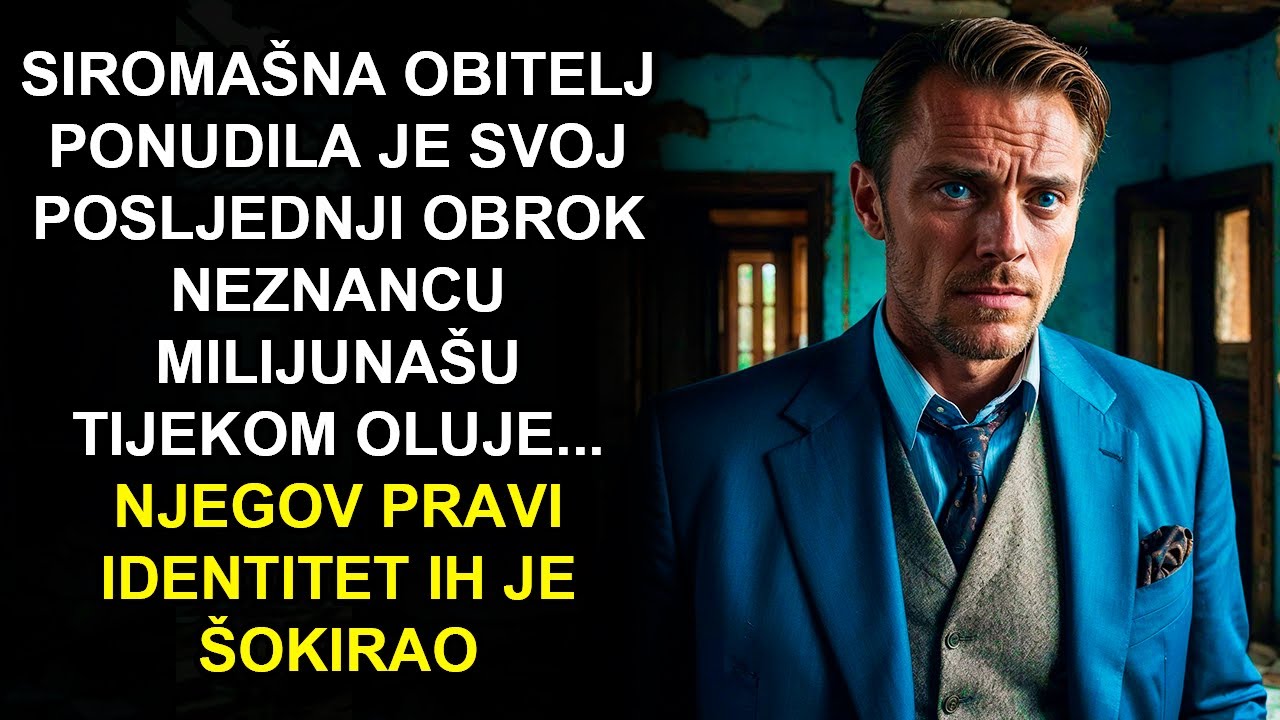 SIROMAŠNA OBITELJ PONUDILA JE SVOJ POSLJEDNJI OBROK NEZNANCU MILIJUNAŠU TIJEKOM OLUJE... NJEGOV...