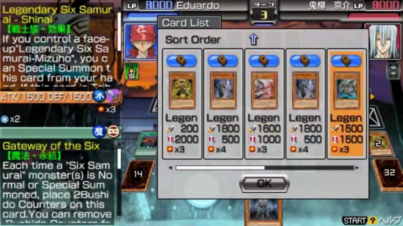 Yugioh 5ds Tag Force 6 - Deck gods of Six Samurais