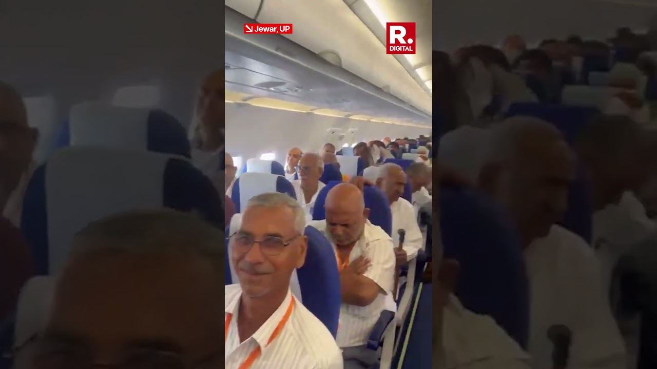 Farmers who gave their land on the inaugural flight of Jewar airport.