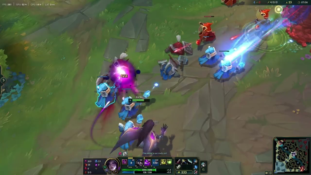 Kai'Sa ( CelestialCastle ) vs. Intro Bots Team 1v5 in the Practice Tool