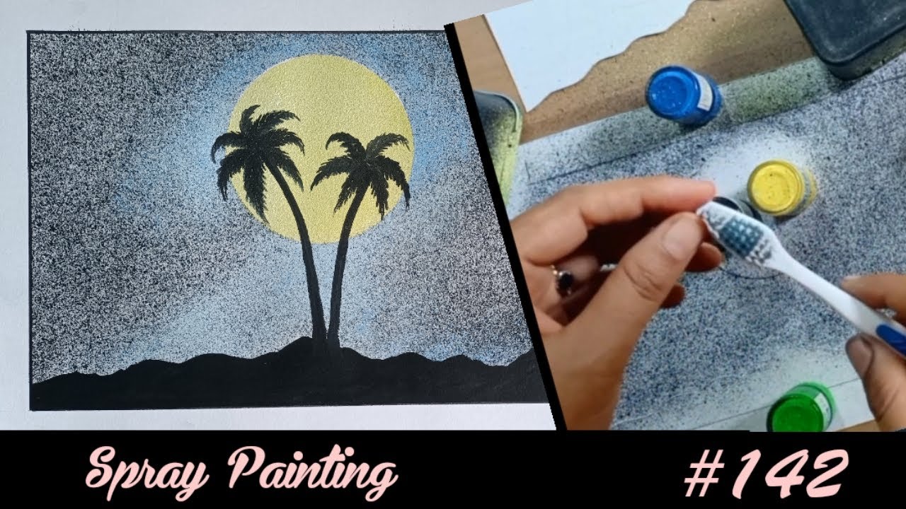 Spray painting  /  Water Color Spray Painting with toothbrush  /  #142
