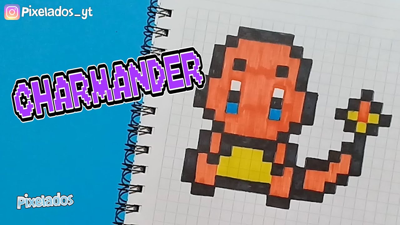 COMO DIBUJAR CHARMANDER PIXEL ART - PIXELADOS