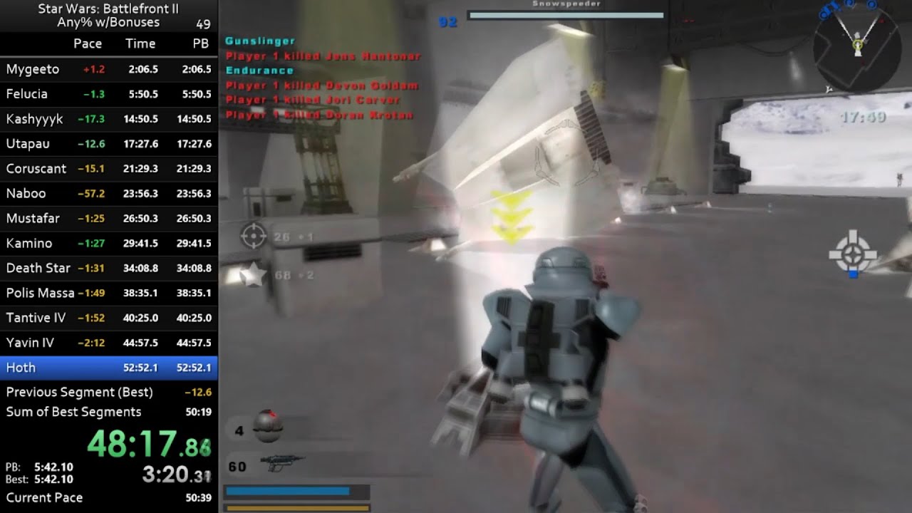 Star Wars Battlefront II Speedrun in 50:56 (Any% w/ Bonuses)