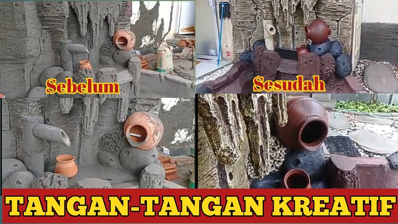 Cara Membuat Relief Dinding Motif Tebing, Batu dan Air Terjun