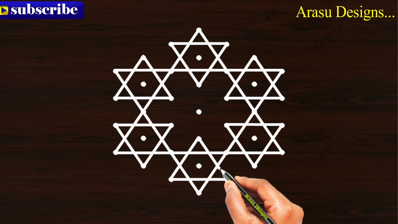 very very beautiful kambi kolam with 7 *4 interlaced dot