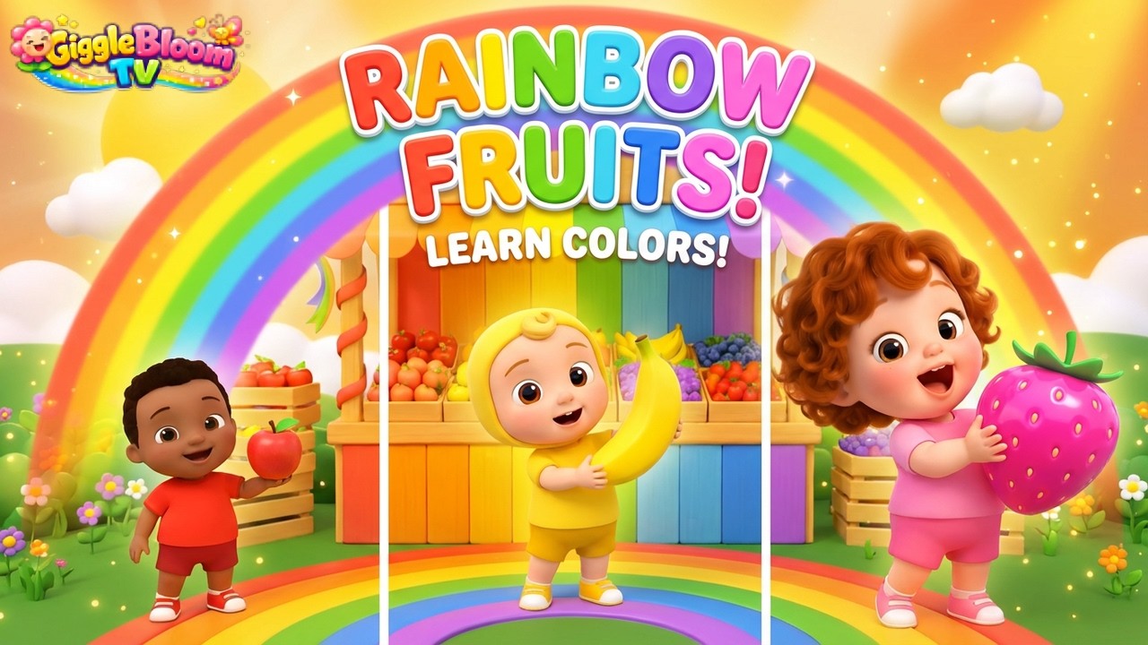 Learn Colors with the RAINBOW FRUITS Song! 🍎🍊🍌 | GiggleBloomTV Nursery Rhymes and Kids Songs