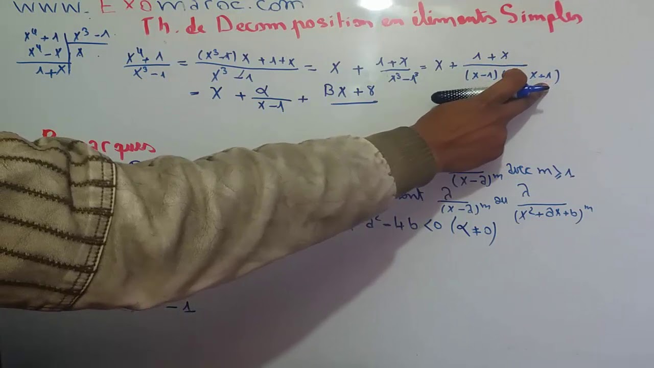#5# Polynômes : Fraction rationnelle : theoreme de decomposition en elements simples ( darija)