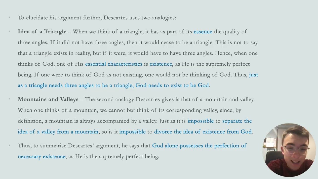 1E - Developments of the Ontological Argument