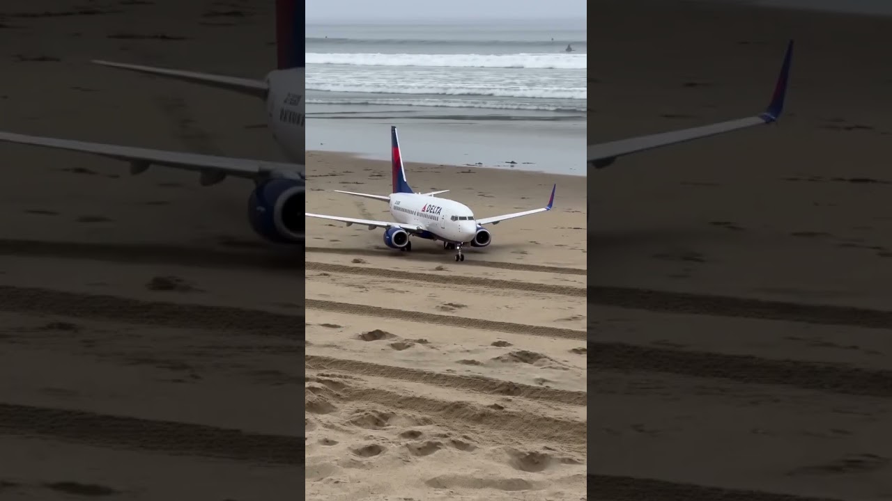 Delta Air Lines 737-800 RC Scale Model Lands at the Beach! 🏖️ #RCPlane