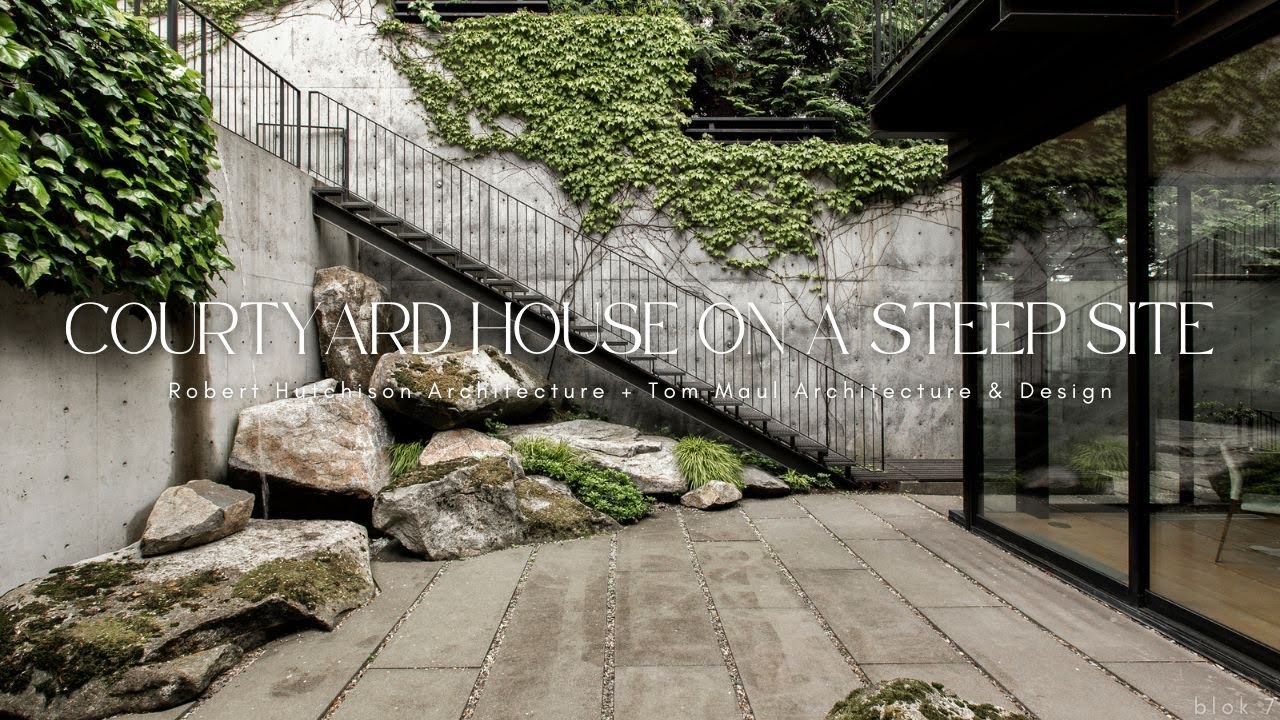 A Hillside Home with a Futuristic Design | Courtyard House on a Steep Site