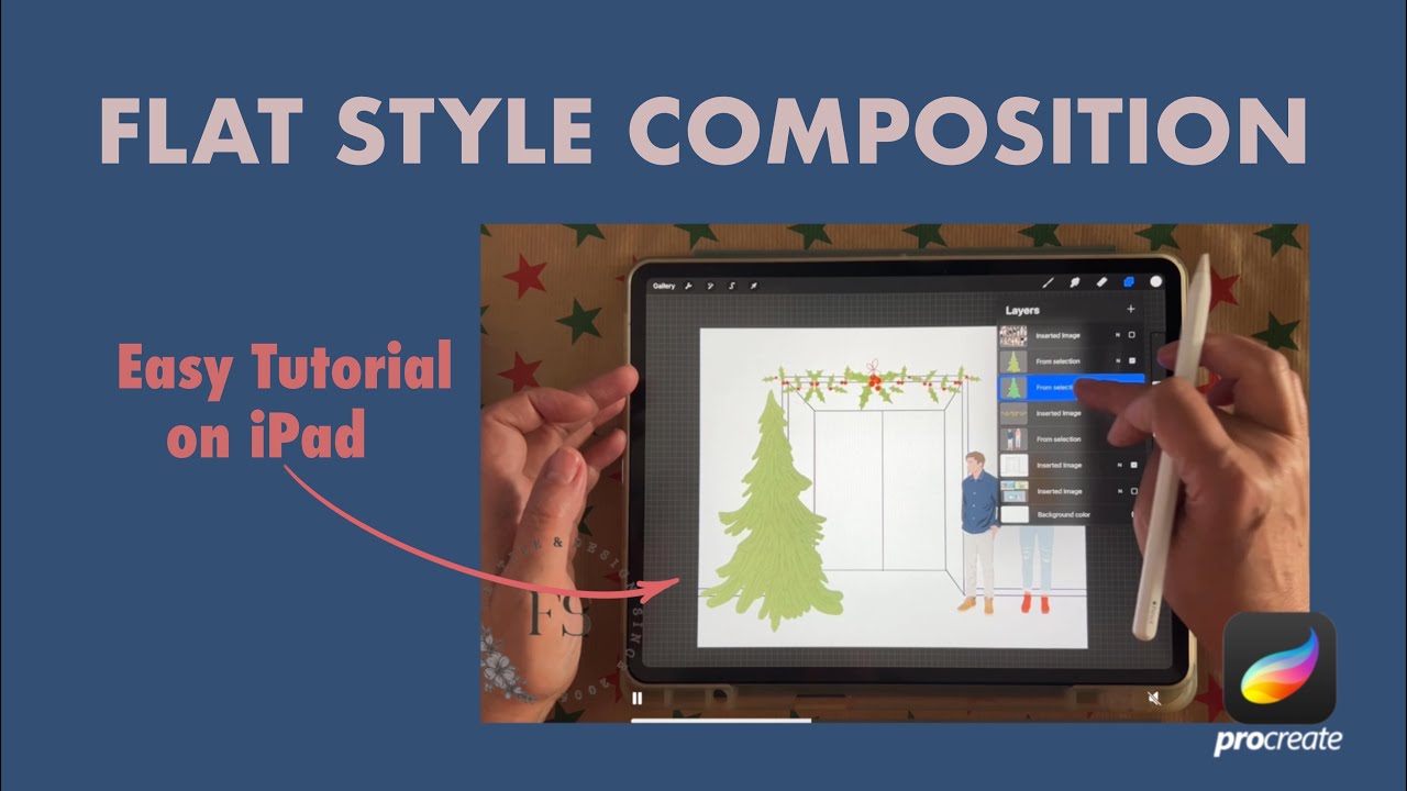 Flat Style Composition in Procreate | Easy iPad Tutorial for Beginners