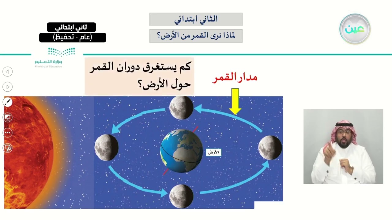 لماذا نرى القمر من الأرض؟ - العلوم - ثاني ابتدائي
