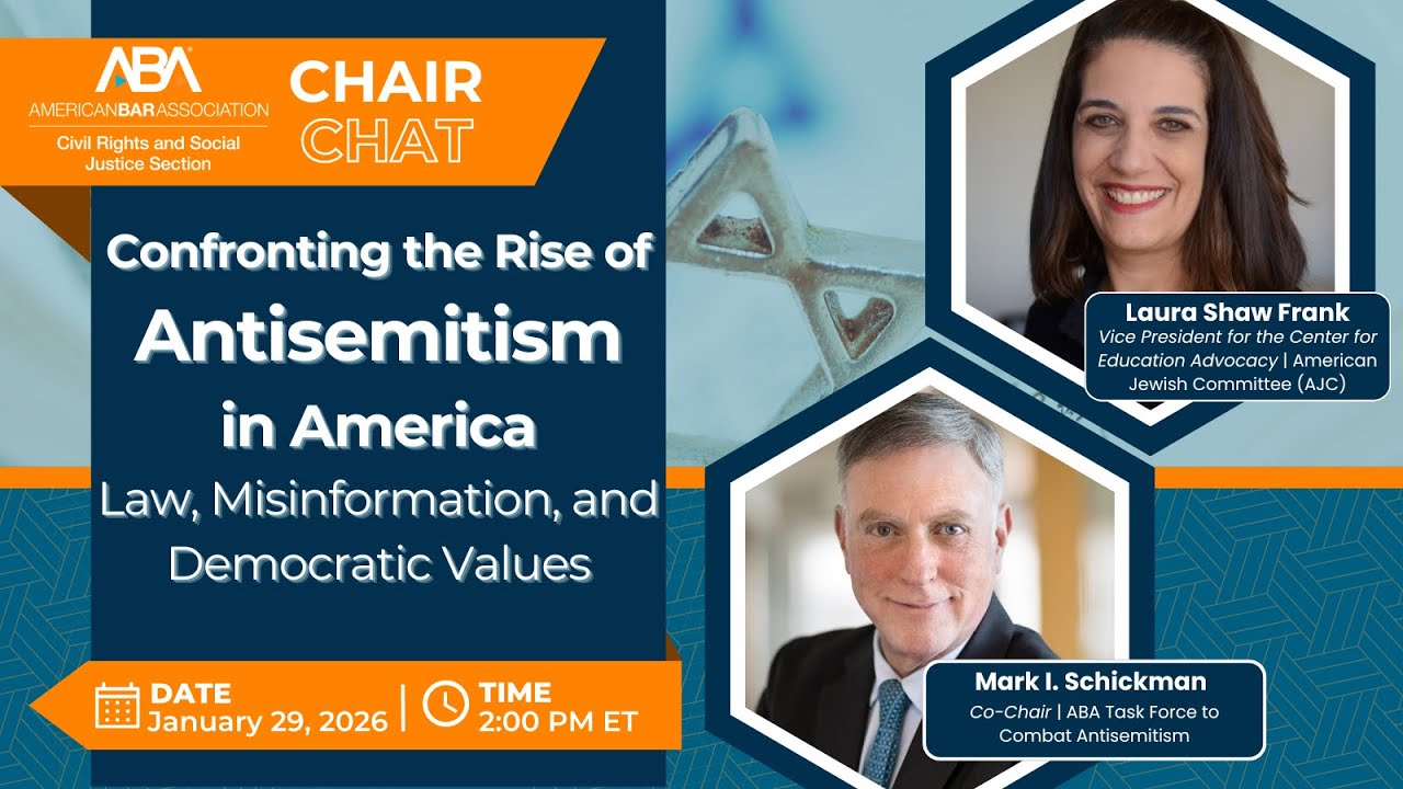 Confronting the Rise of Antisemitism: Law, Misinformation & Democratic Values | Chair Chat