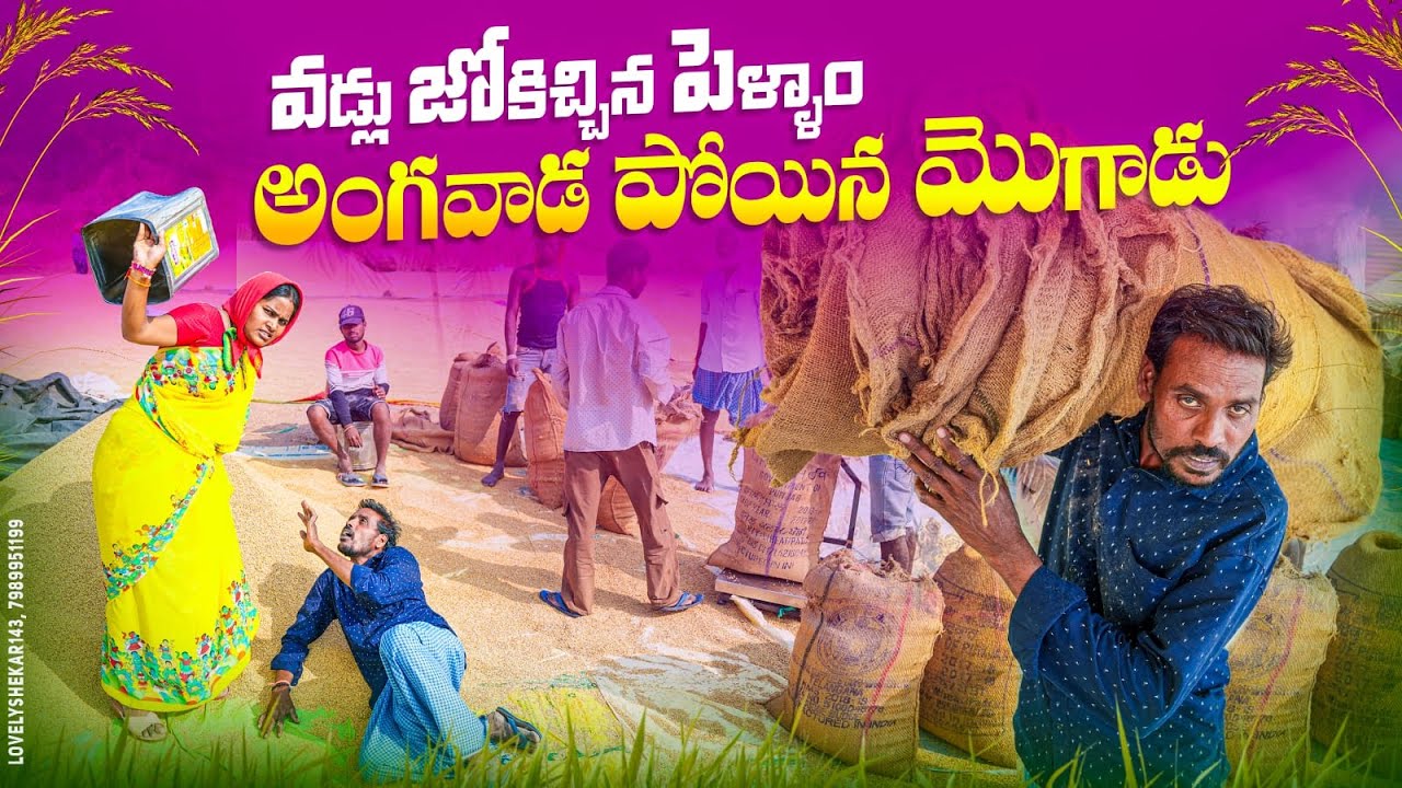 వడ్లు జోకించిన పెళ్ళాం అంగవాడ పోయిన మొగాడు||village farming||my village comedy||dhoom dhaam channal
