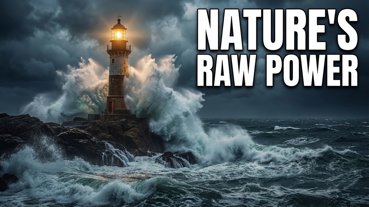 Lighthouse In Massive Waves 10 Hours