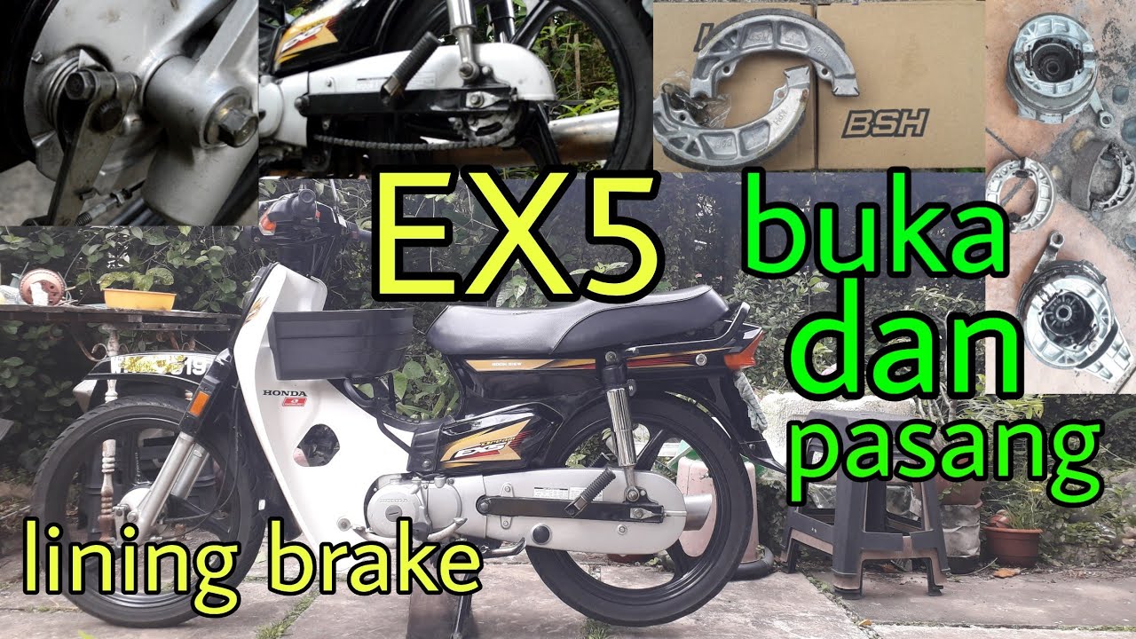 𝙃𝙊𝙉𝘿𝘼 𝙀𝙓𝟱 | cara pasang lining brake dan ketatkan rantai yang kendur