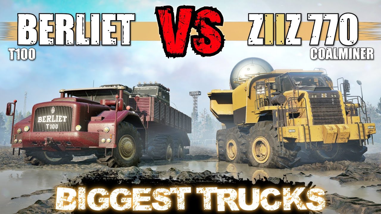 Biggest Trucks Comparison - SnowRunner Mod vs Mod | Berliet T100 vs ZIIZ 770 CoalMiner