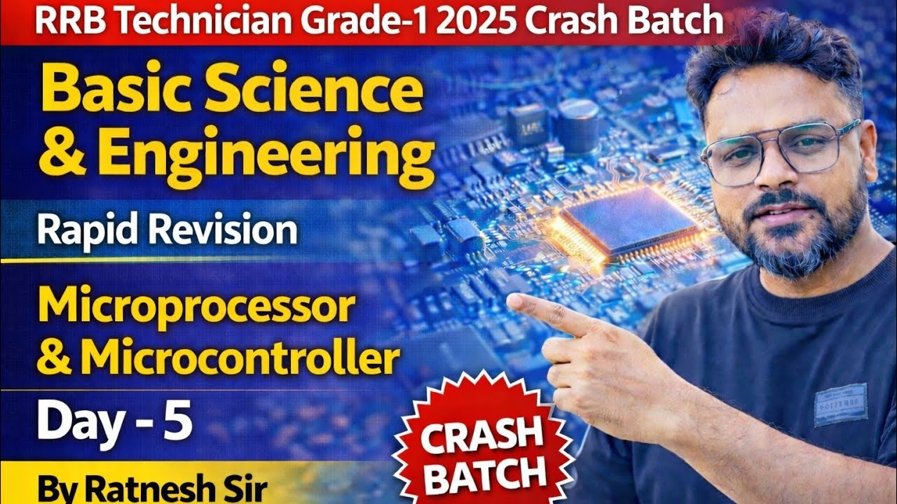 || RRB Technician Grade-1 || Rapid Revision Batch | Microprocessor & Controller -5 | By Ratnesh Sir