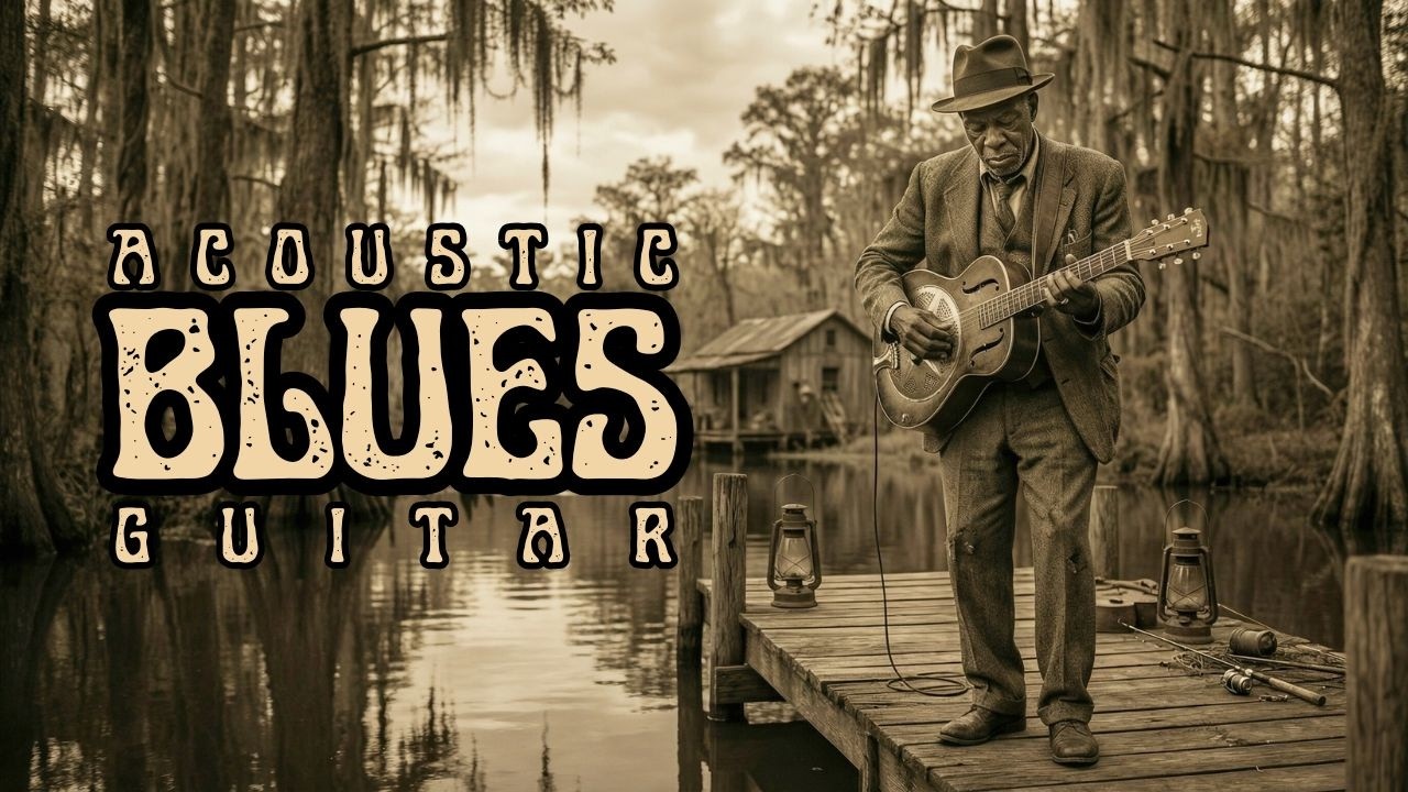 Minimal Slow Acoustic Blues Guitar Instrumental with Spacious Feel